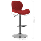 Tabourets de bar lot de 2 rouge bordeaux velours