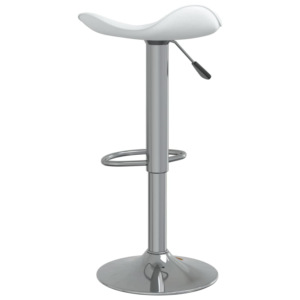 Tabouret de bar Blanc Acier chromé et cuir artificiel