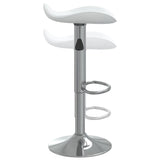 Tabouret de bar Blanc Acier chromé et cuir artificiel