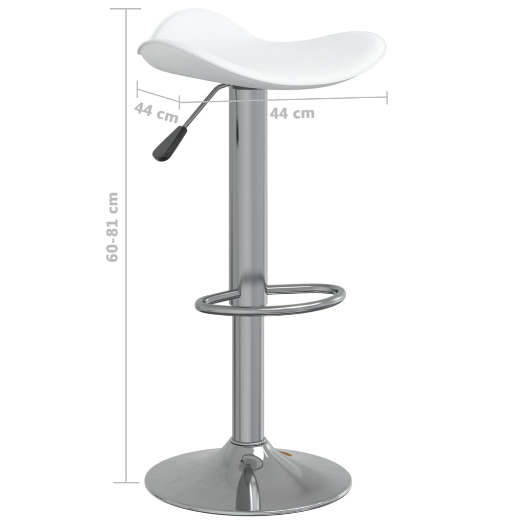 Tabouret de bar Blanc Acier chromé et cuir artificiel