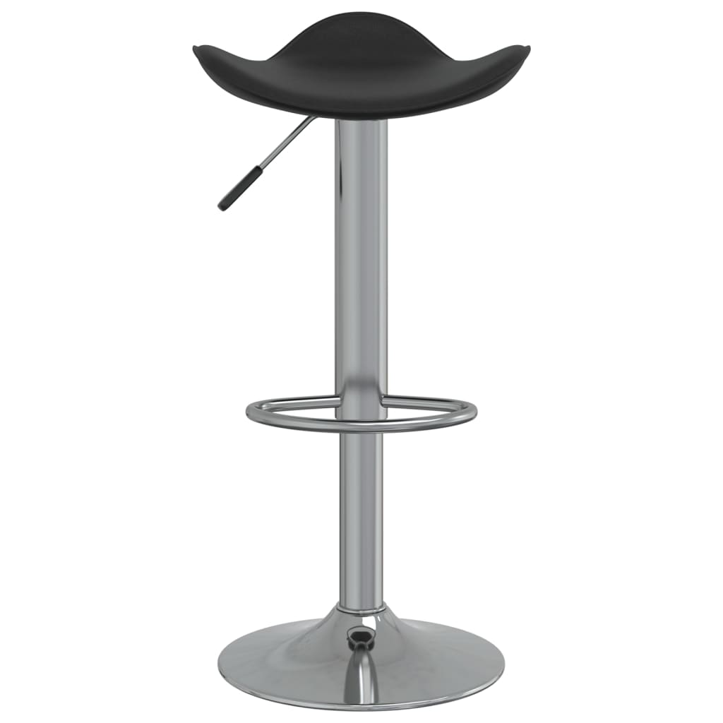 Tabouret de bar Noir Acier chromé et cuir artificiel