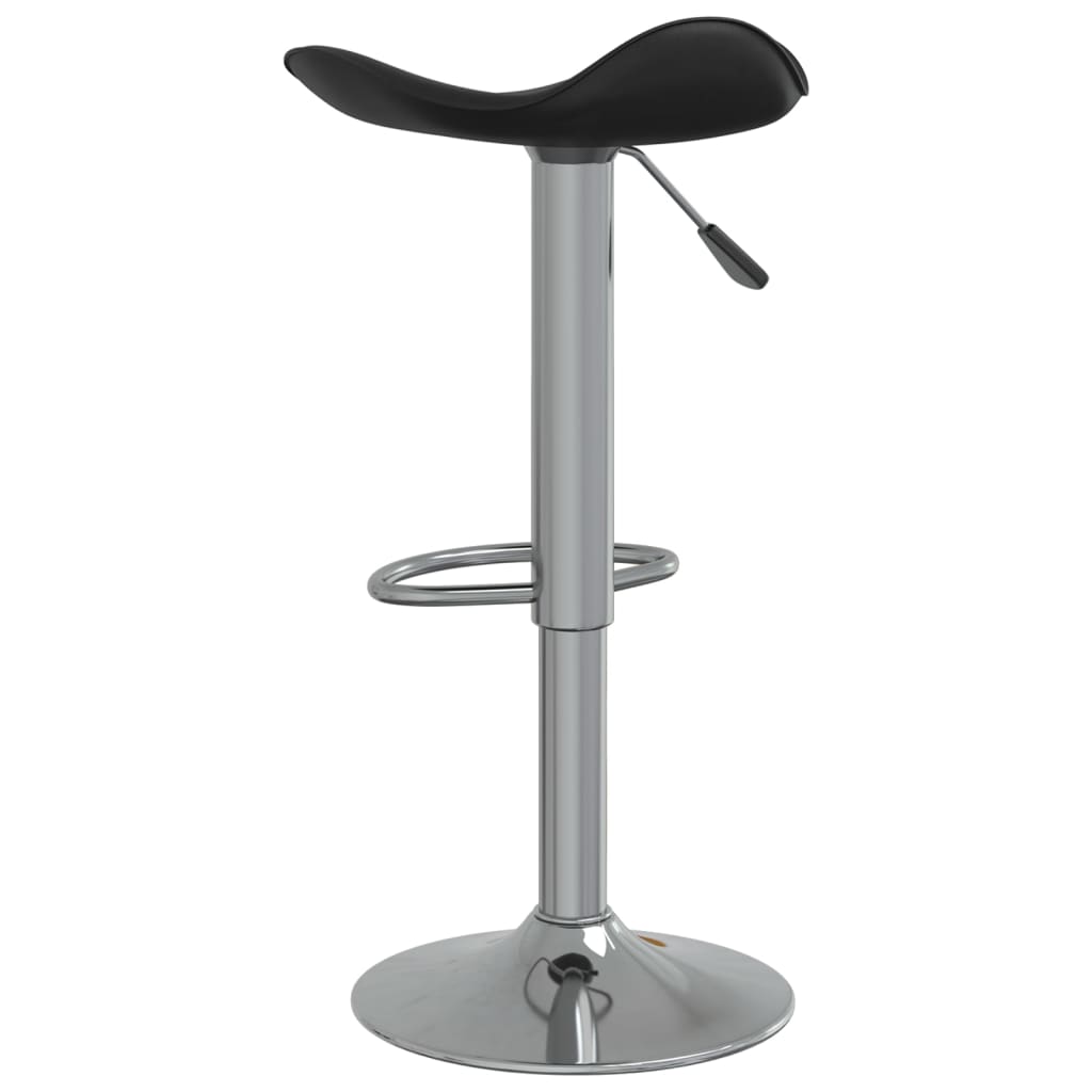 Tabouret de bar Noir Acier chromé et cuir artificiel