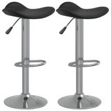 Tabourets de bar lot de 2 noir acier chromé et cuir artificiel