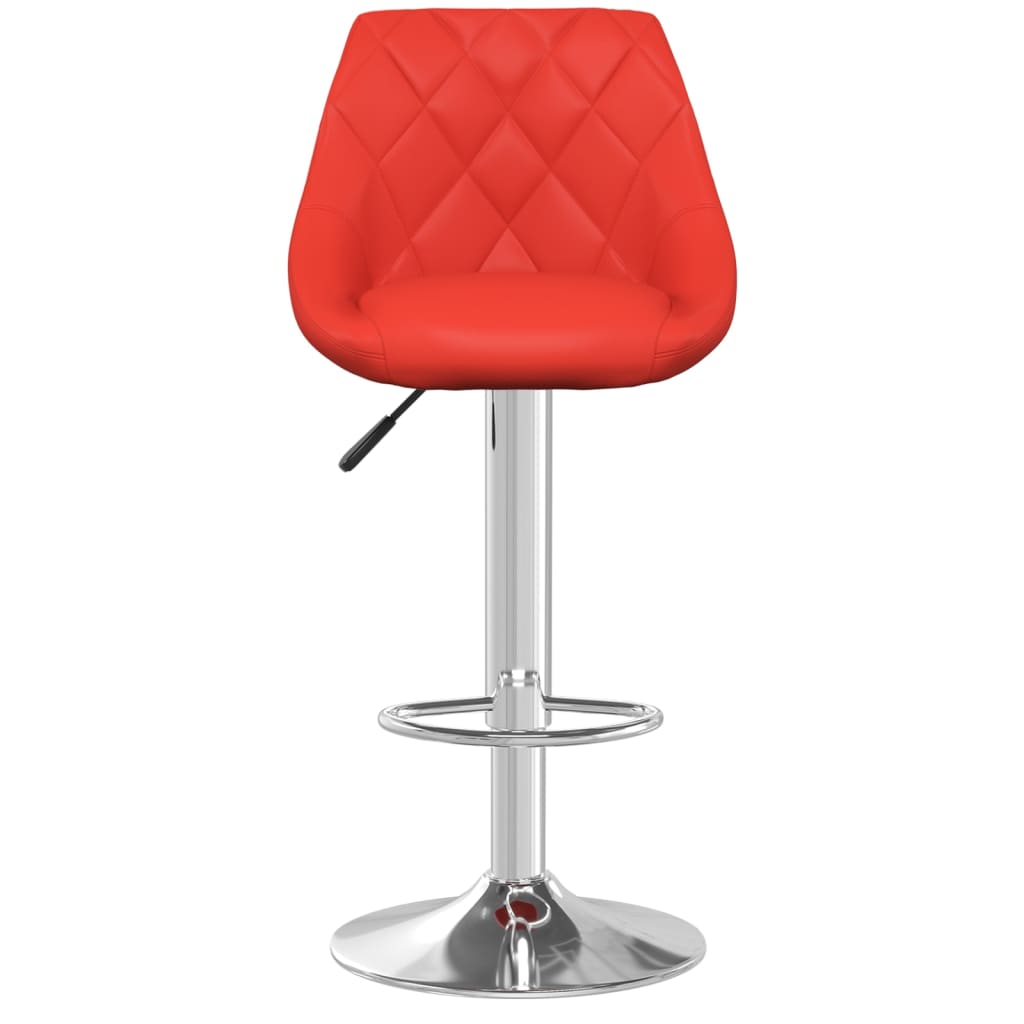 Tabourets de bar lot de 2 rouge similicuir