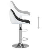 Tabourets de bar lot de 2 noir et blanc similicuir