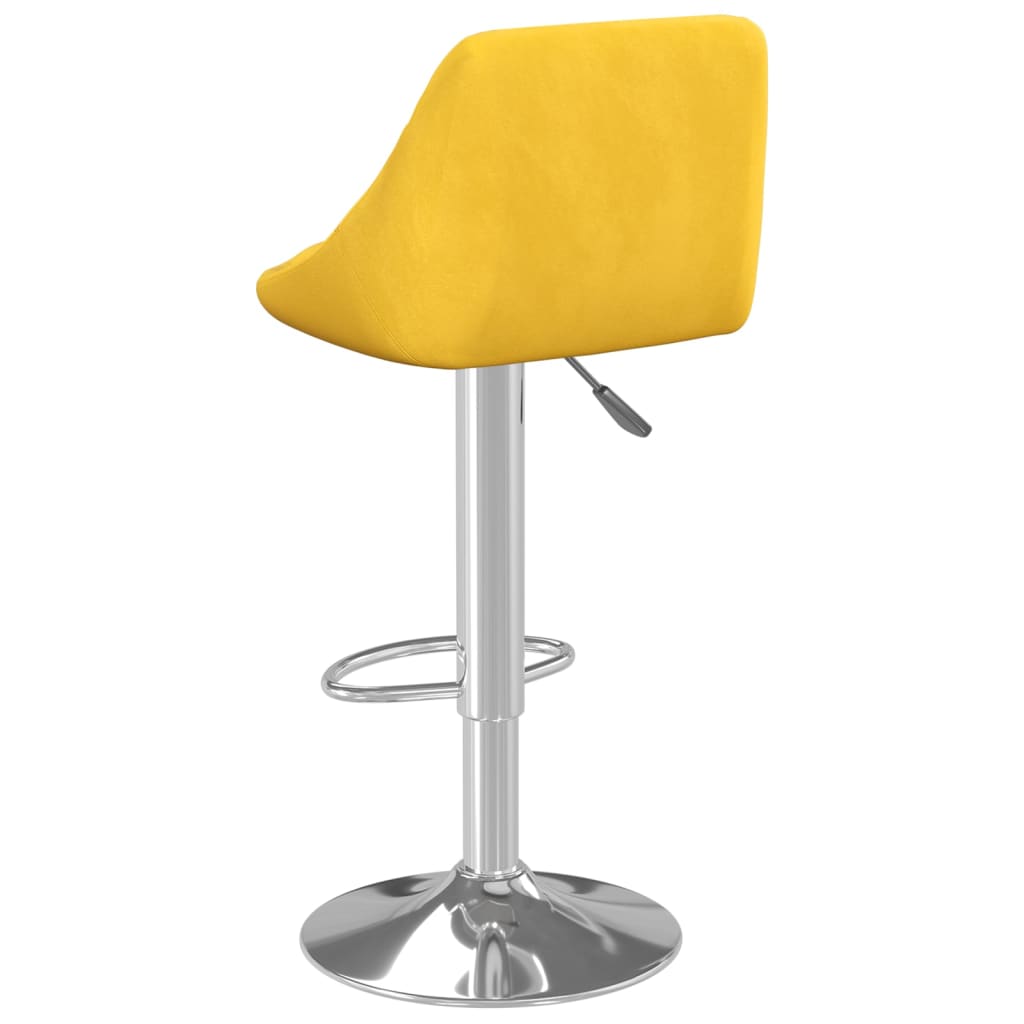 Tabouret de bar Jaune moutarde Velours