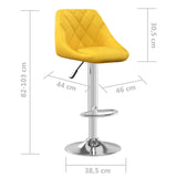 Tabouret de bar Jaune moutarde Velours