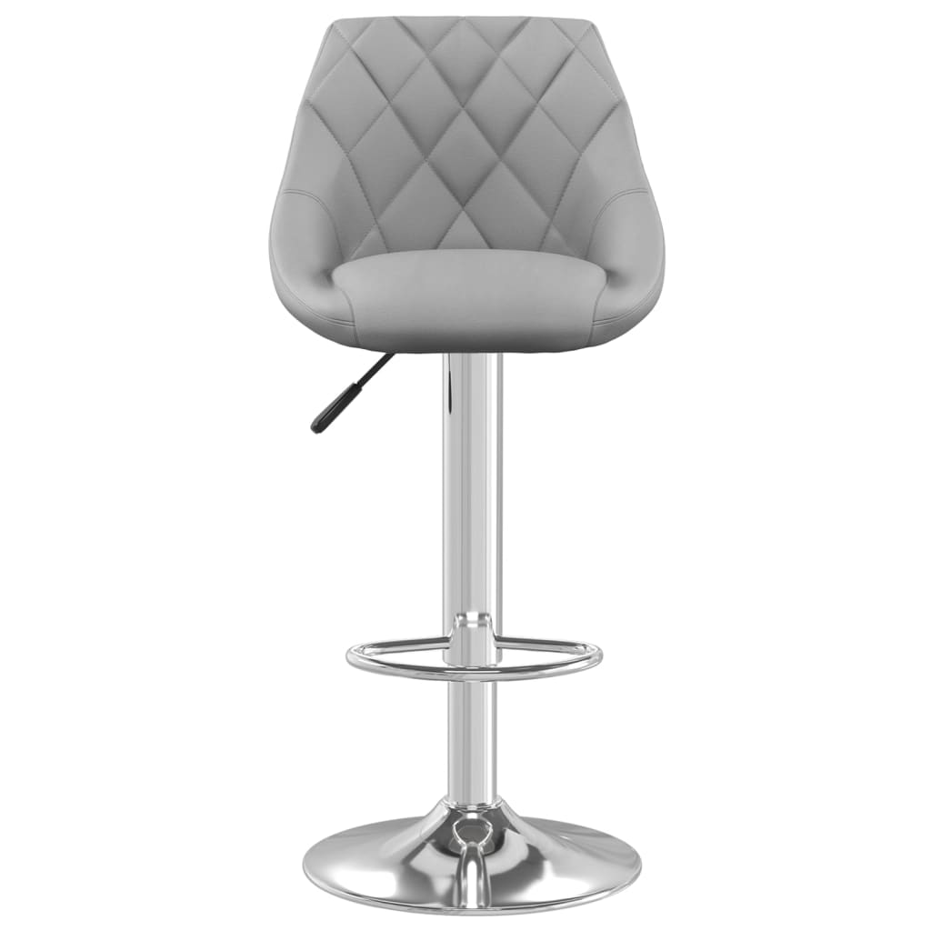 Tabourets de bar lot de 2 gris clair velours