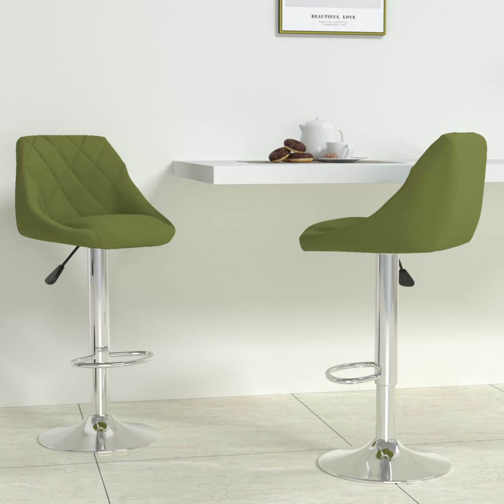 Tabourets de bar lot de 2 vert clair velours