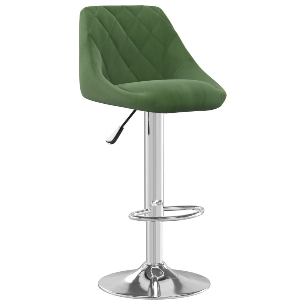 Tabourets de bar lot de 2 vert foncé velours