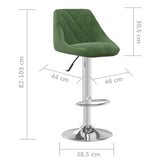 Tabourets de bar lot de 2 vert foncé velours