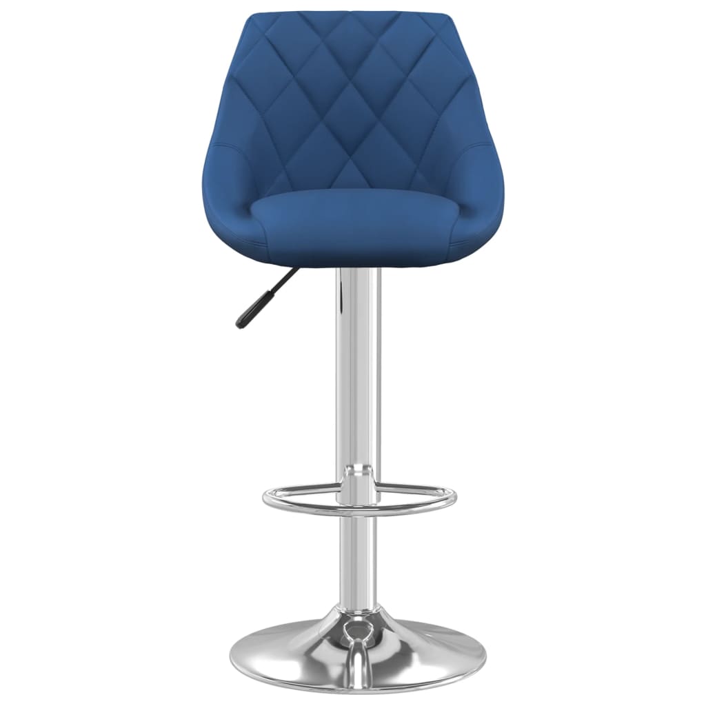 Tabourets de bar lot de 2 bleu velours