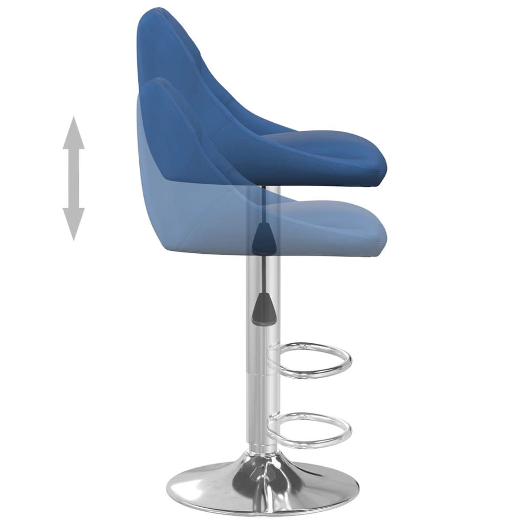 Tabourets de bar lot de 2 bleu velours