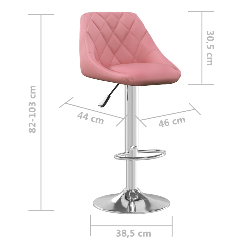 Tabourets de bar lot de 2 rose velours