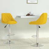 Tabourets de bar lot de 2 jaune moutarde velours