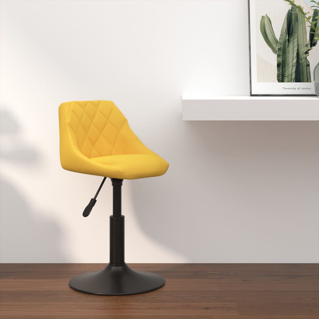 Tabouret de bar Jaune moutarde Velours