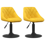 Chaises à manger pivotantes lot de 2 jaune moutarde velours