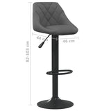 Tabouret de bar Gris foncé Velours