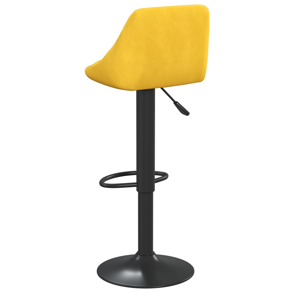 Tabouret de bar Jaune moutarde Velours