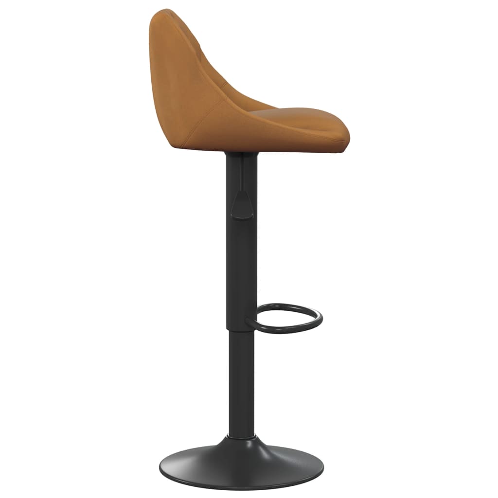 Tabourets de bar lot de 2 marron velours