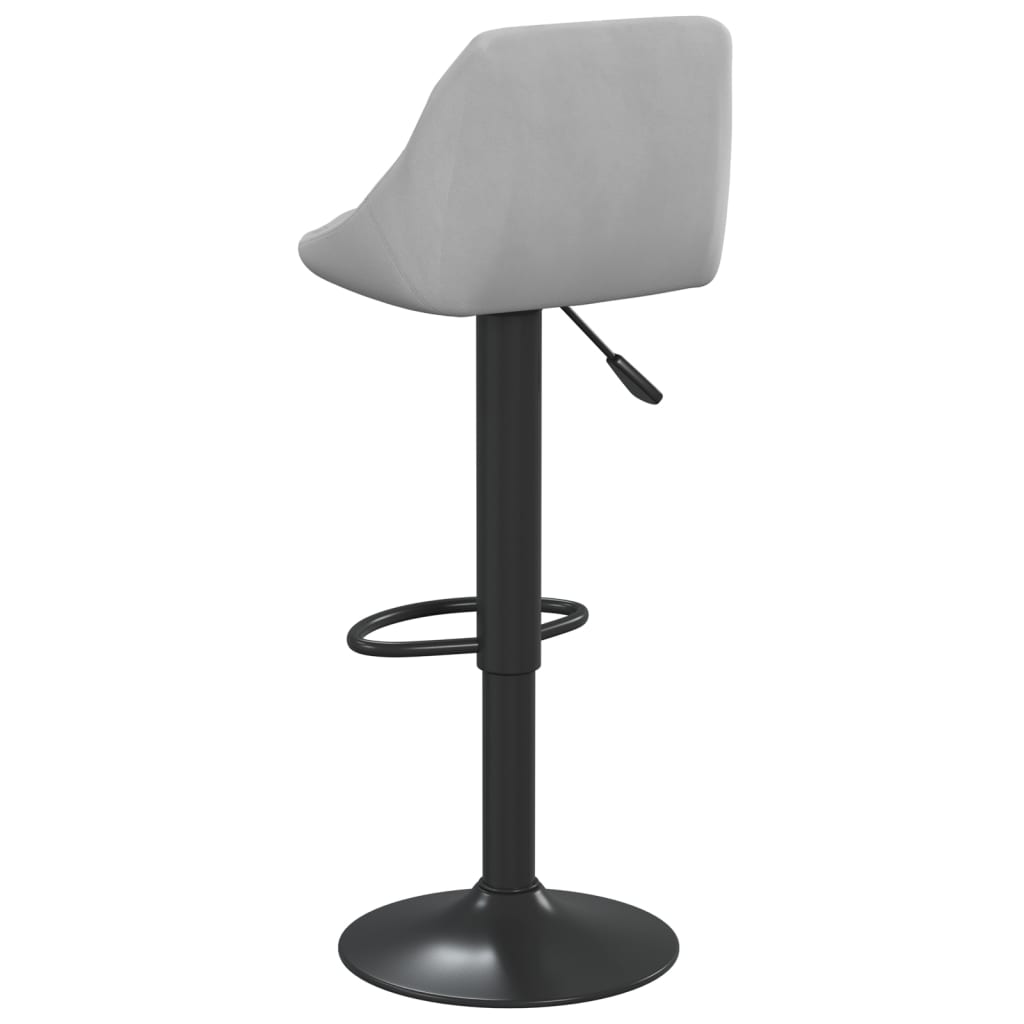 Tabourets de bar lot de 2 gris clair velours