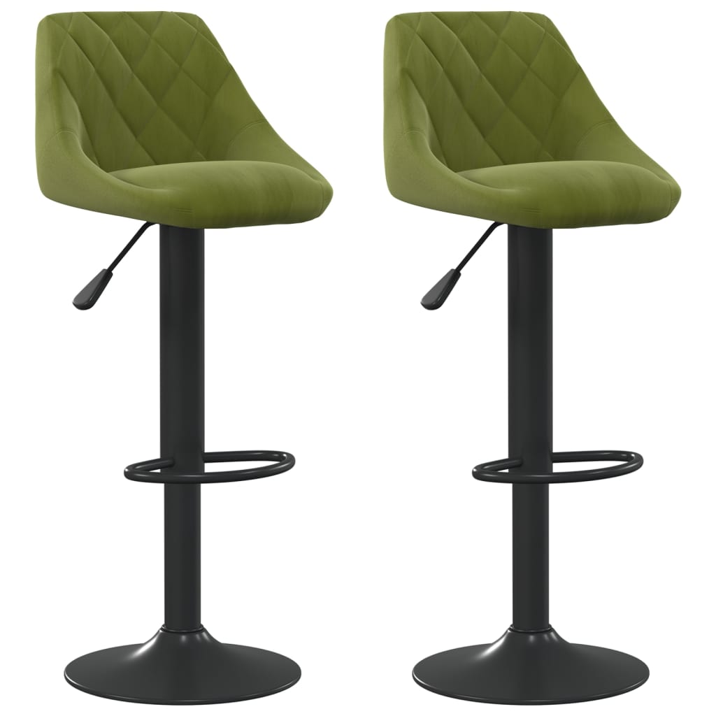 Tabourets de bar lot de 2 vert clair velours