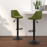 Tabourets de bar lot de 2 vert clair velours