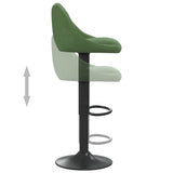 Tabourets de bar lot de 2 vert foncé velours