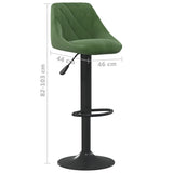 Tabourets de bar lot de 2 vert foncé velours