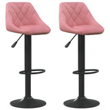 Tabourets de bar lot de 2 rose velours