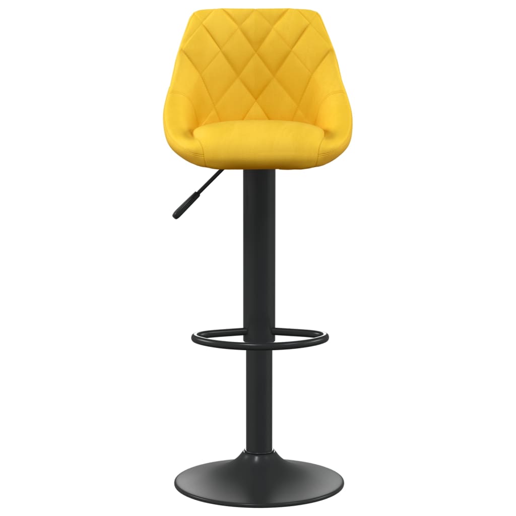 Tabourets de bar lot de 2 jaune moutarde velours