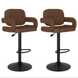 Tabourets de bar lot de 2 marron tissu