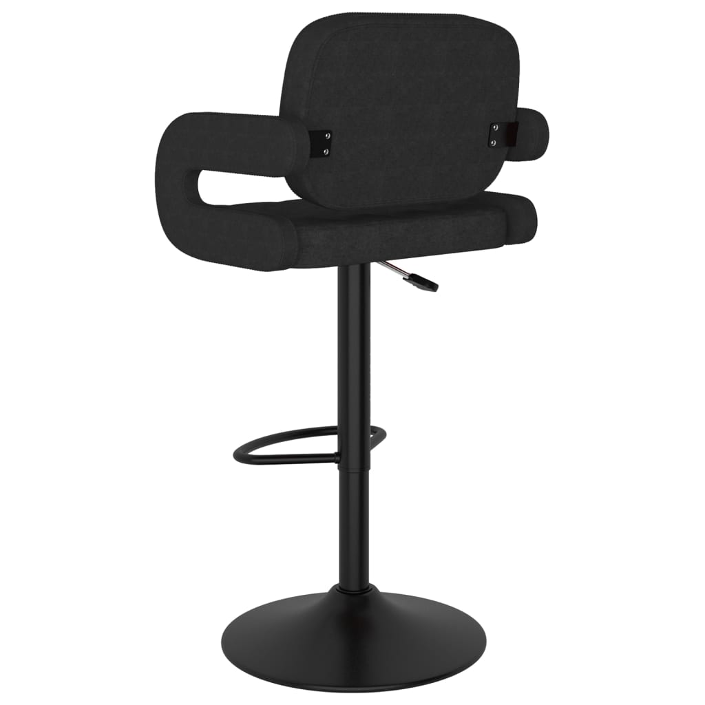 Tabourets de bar lot de 2 noir tissu