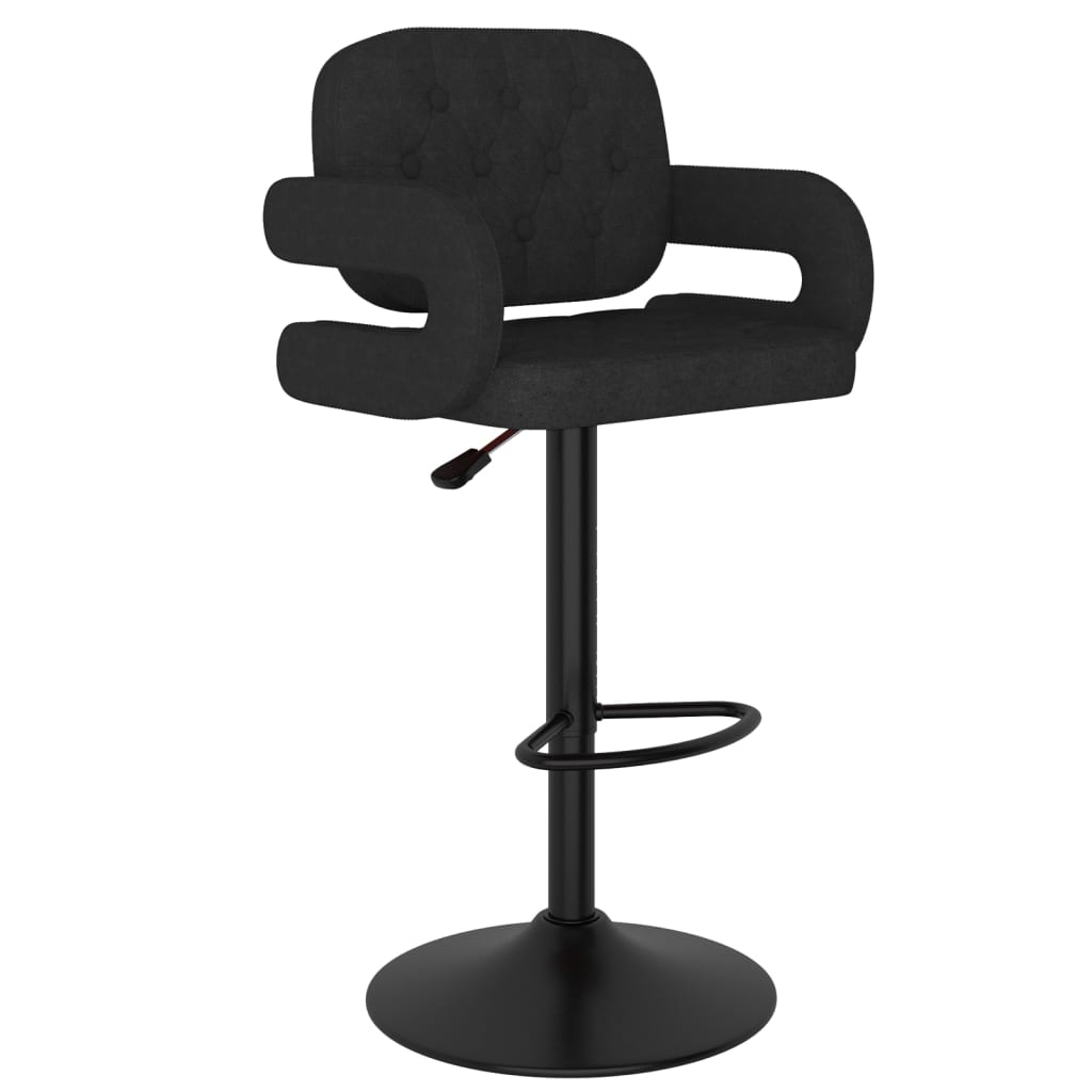 Tabourets de bar lot de 2 noir tissu