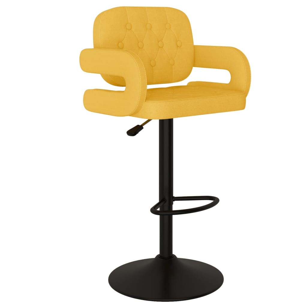 Tabourets de bar lot de 2 jaune moutarde tissu