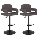 Tabourets de bar lot de 2 taupe tissu