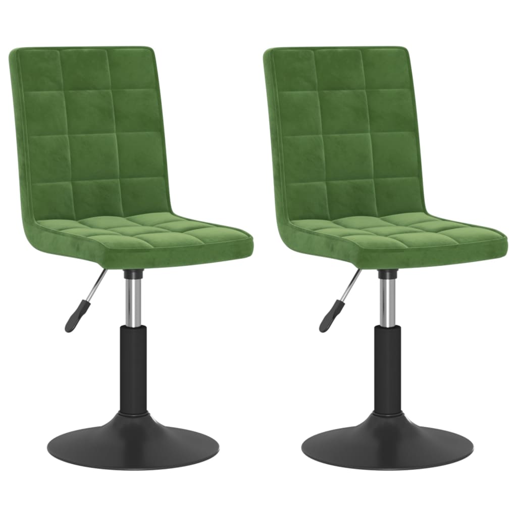 Chaises pivotantes à manger lot de 2 vert foncé velours