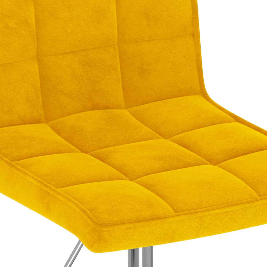 Chaises pivotantes à manger lot de 2 jaune moutarde velours