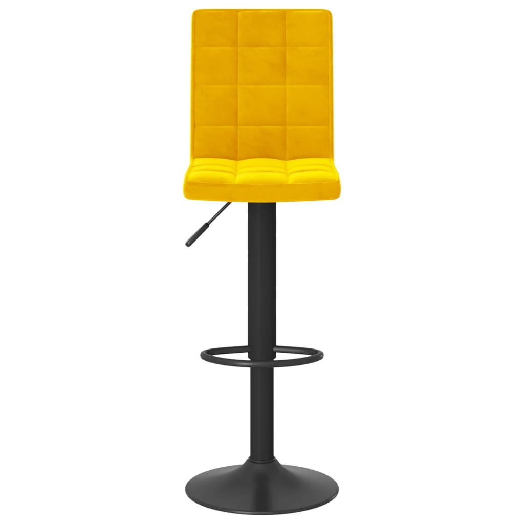 Tabouret de bar Jaune moutarde Velours