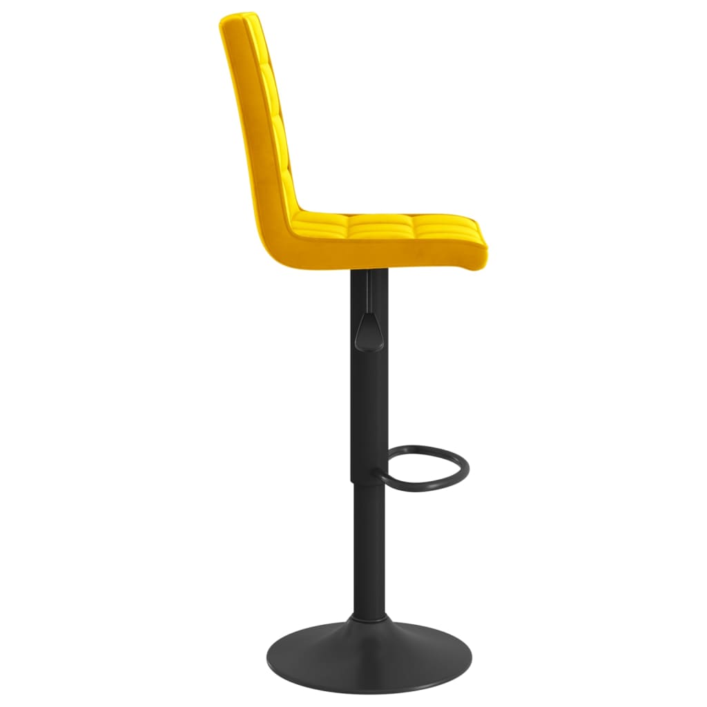 Tabouret de bar Jaune moutarde Velours