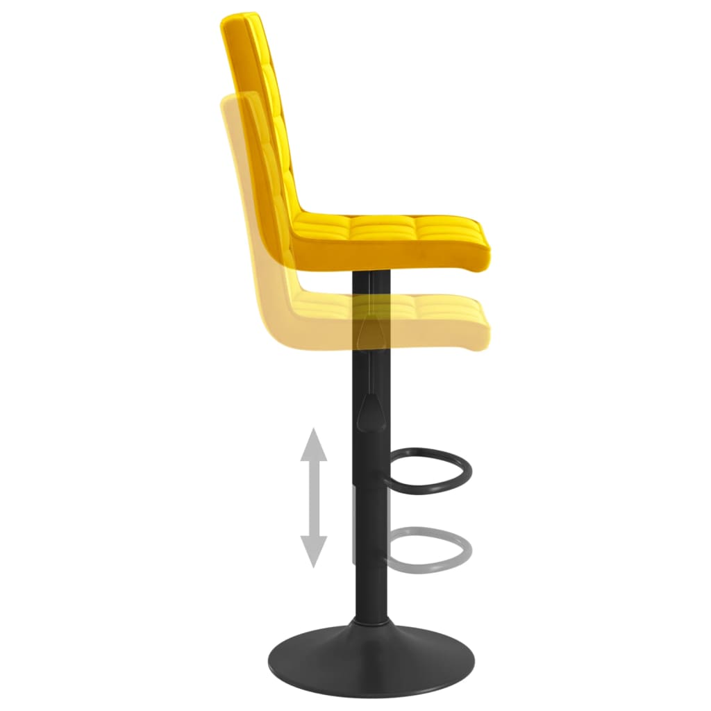 Tabouret de bar Jaune moutarde Velours