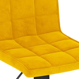 Tabouret de bar Jaune moutarde Velours