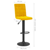 Tabouret de bar Jaune moutarde Velours