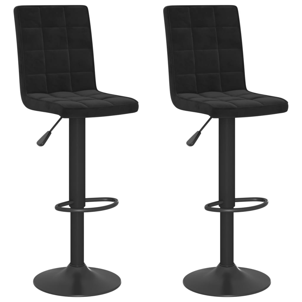 Tabourets de bar lot de 2 noir velours