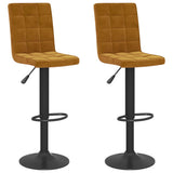 Tabourets de bar lot de 2 marron velours