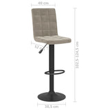 Tabourets de bar lot de 2 gris clair velours