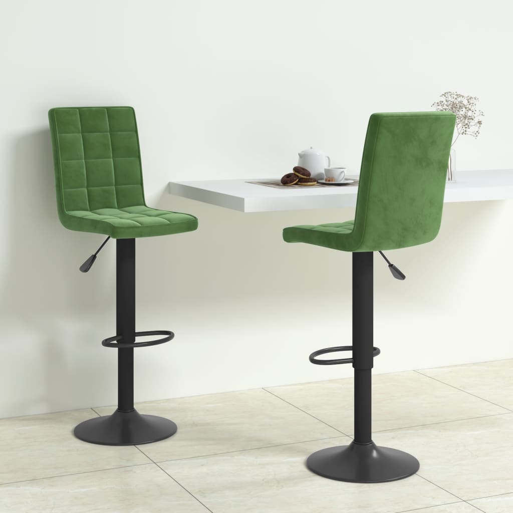 Tabourets de bar lot de 2 vert foncé velours