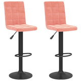 Tabourets de bar lot de 2 rose velours