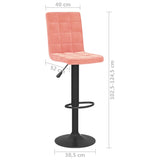 Tabourets de bar lot de 2 rose velours