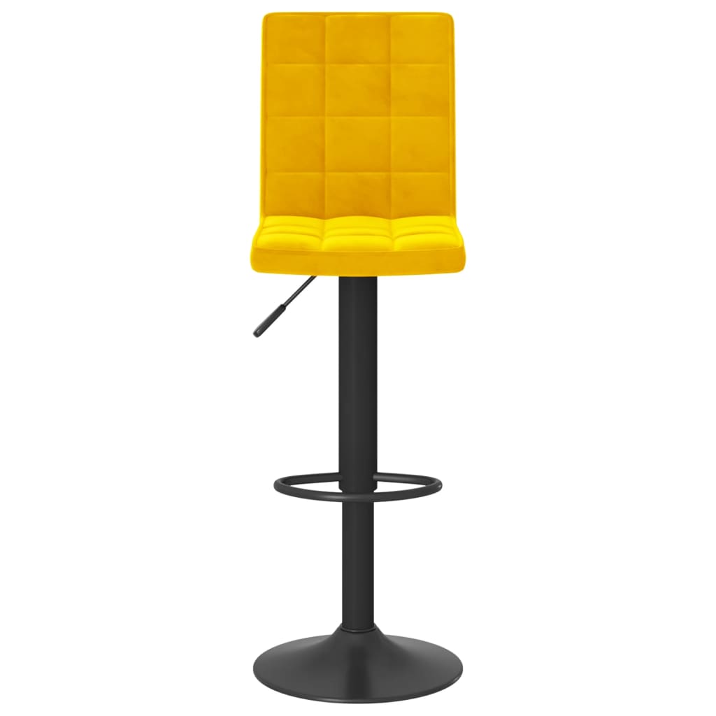 Tabourets de bar lot de 2 jaune moutarde velours